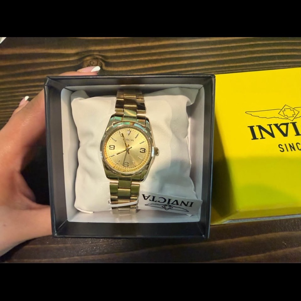 Invicta Gold Watch with Luminous Dial